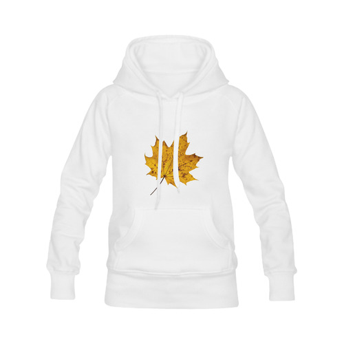 Maple Leaf Canada Autumn Yellow Fall Flora Cool Women's Classic Hoodies (Model H07)