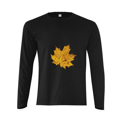 Maple Leaf Canada Autumn Yellow Fall Flora Cool Sunny Men's T-shirt (long-sleeve) (Model T08)