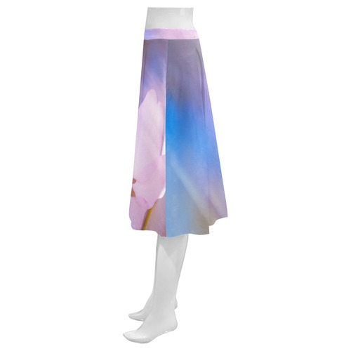 Sakura Cherry Blossom Spring Heaven Light Beauty Mnemosyne Women's Crepe Skirt (Model D16)