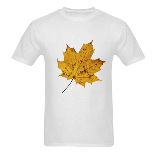 Maple Leaf Canada Autumn Yellow Fall Flora Cool Men's T-Shirt in USA Size (Two Sides Printing)