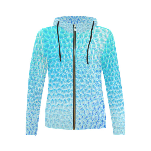 Solder Snake Skin - Jera Nour All Over Print Full Zip Hoodie for Women (Model H14)