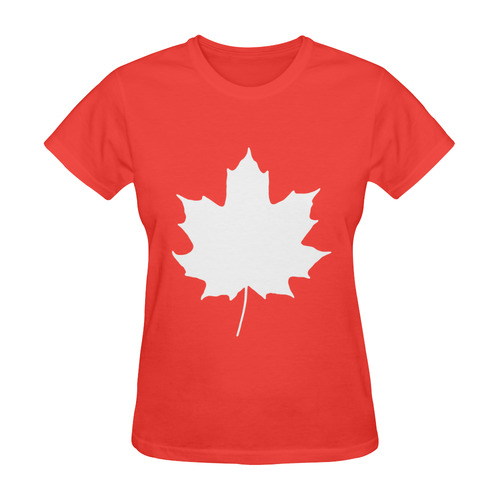 Maple Leaf Canada Autumn White Fall Flora Season Sunny Women's T-shirt (Model T05)