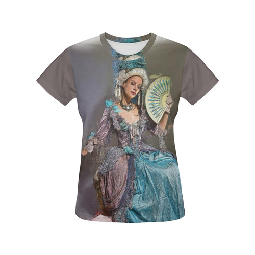 Beautiful Renaissance Lady All Over Print T-Shirt for Women (USA Size) (Model T40)