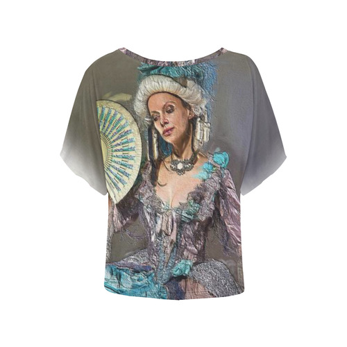 Beautiful Renaissance Lady Women's Batwing-Sleeved Blouse T shirt (Model T44)