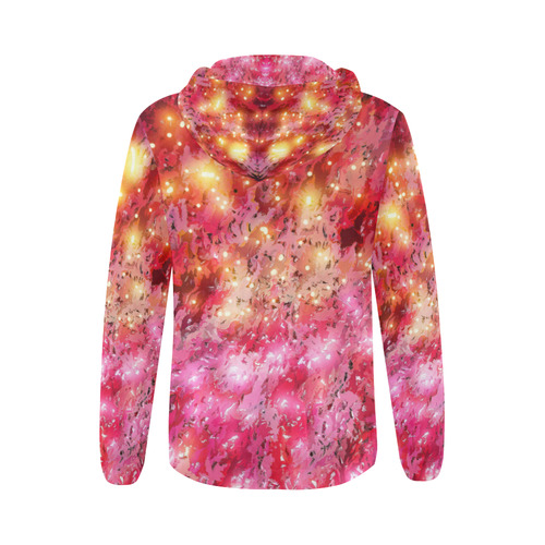 Sparkling Pink - Jera Nour All Over Print Full Zip Hoodie for Women (Model H14)