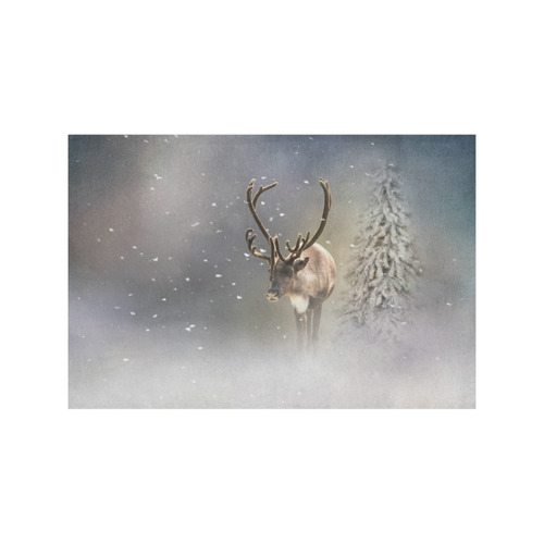 Santa Claus Reindeer in the snow Placemat 12’’ x 18’’ (Set of 2)