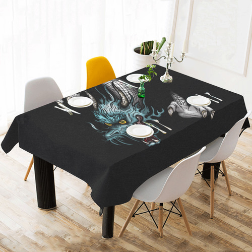 Dragon Soar Cotton Linen Tablecloth 60"x 104"