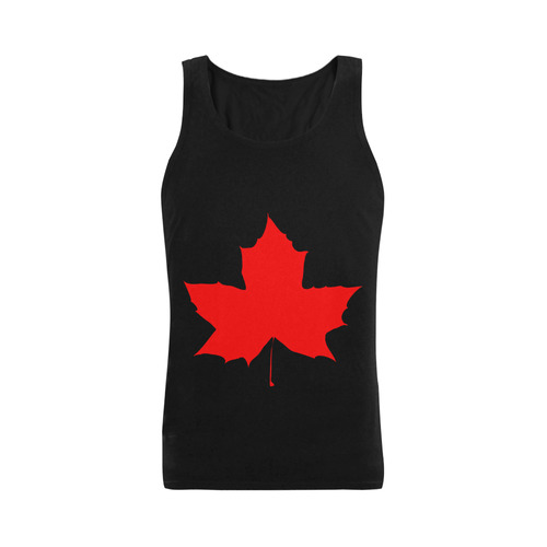 Maple Leaf Canada Autumn Red Fall Flora Nature Plus-size Men's Shoulder-Free Tank Top (Model T33)