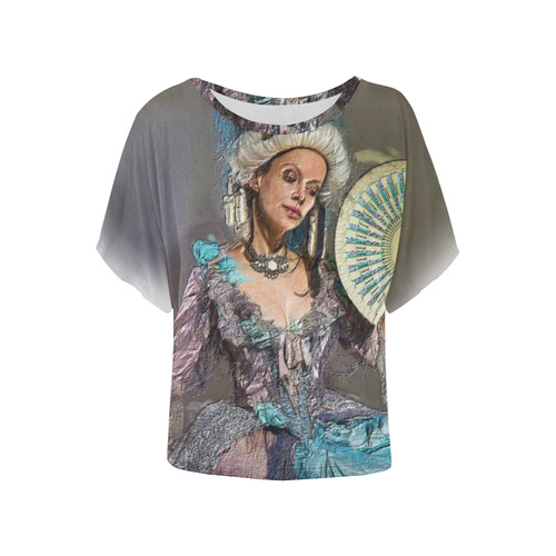 Beautiful Renaissance Lady Women's Batwing-Sleeved Blouse T shirt (Model T44)