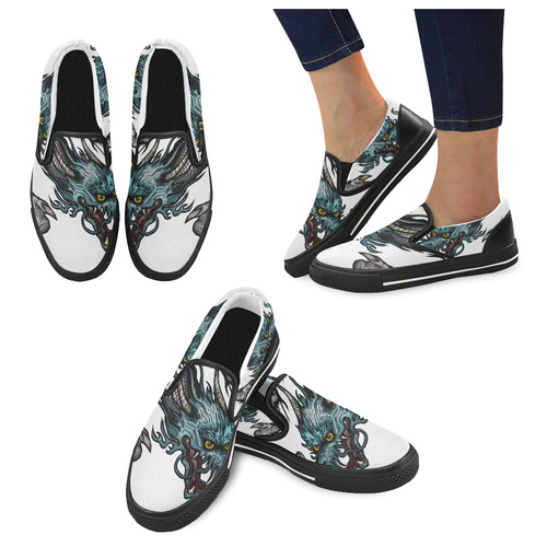 Dragon Soar Slip-on Canvas Shoes for Kid (Model 019)
