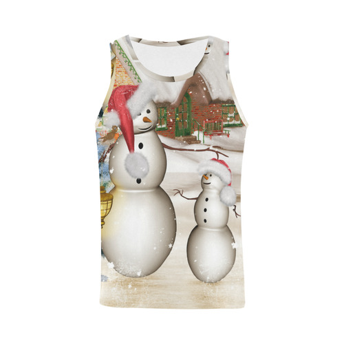 Christmas, Funny snowman with hat All Over Print Tank Top for Men (Model T43)