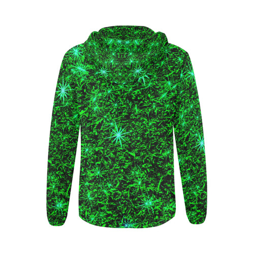 Sparkling Green - Jera Nour All Over Print Full Zip Hoodie for Women (Model H14)