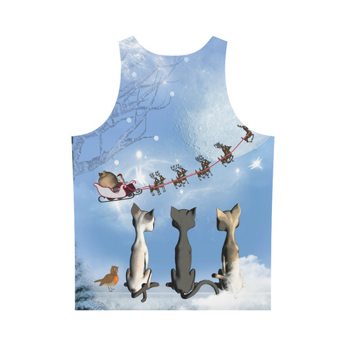 Christmas, cute cats and Santa Claus All Over Print Tank Top for Men (Model T43)