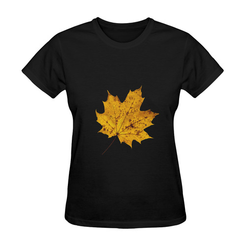 Maple Leaf Canada Autumn Yellow Fall Flora Cool Sunny Women's T-shirt (Model T05)