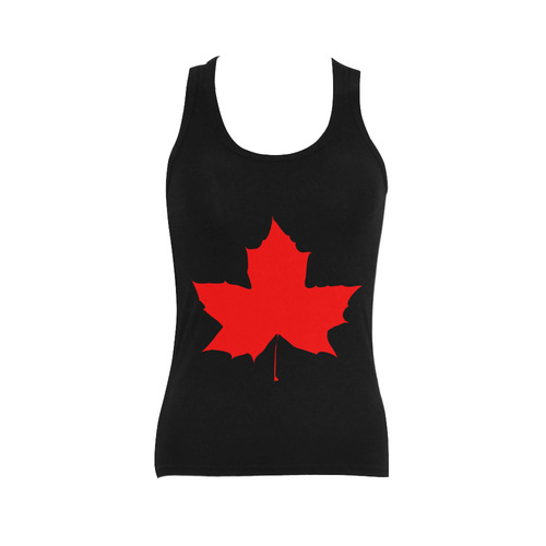 Maple Leaf Canada Autumn Red Fall Flora Nature Women's Shoulder-Free Tank Top (Model T35)