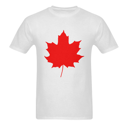 Maple Leaf Canada Autumn Red Fall Flora Beautiful Men's T-Shirt in USA Size (Two Sides Printing)