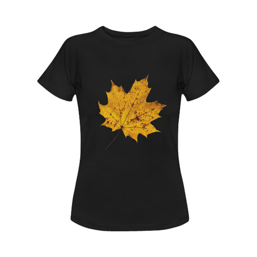 Maple Leaf Canada Autumn Yellow Fall Flora Cool Women's Classic T-Shirt (Model T17）