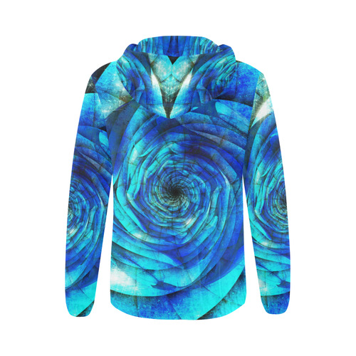 Galaxy Wormhole Spiral 3D - Jera Nour All Over Print Full Zip Hoodie for Women (Model H14)