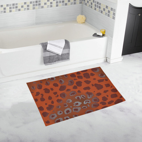 orange leopard Bath Rug 20''x 32''