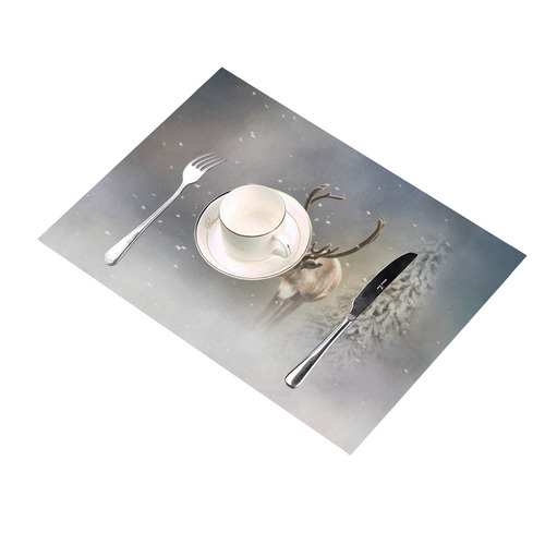 Santa Claus Reindeer in the snow Placemat 14’’ x 19’’