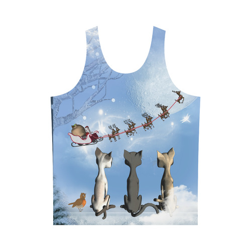 Christmas, cute cats and Santa Claus All Over Print Tank Top for Men (Model T43)