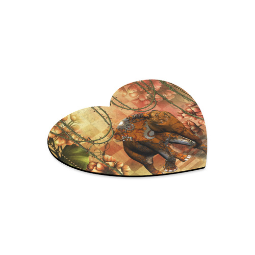 Steampunk, awesome steampunk elephant Heart-shaped Mousepad