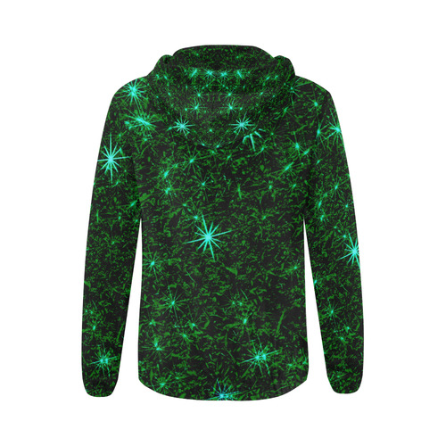 Sparkling Green - Jera Nour All Over Print Full Zip Hoodie for Women (Model H14)