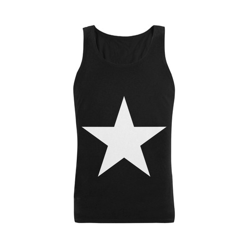 White Star Patriot America Symbol Cool Trendy Plus-size Men's Shoulder-Free Tank Top (Model T33)