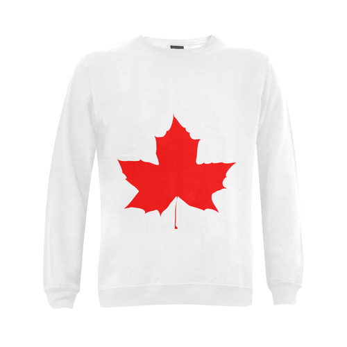 Maple Leaf Canada Autumn Red Fall Flora Nature Gildan Crewneck Sweatshirt(NEW) (Model H01)