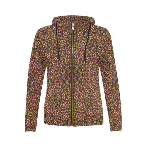 Batik Maharani #2B - Jera Nour All Over Print Full Zip Hoodie for Women (Model H14)