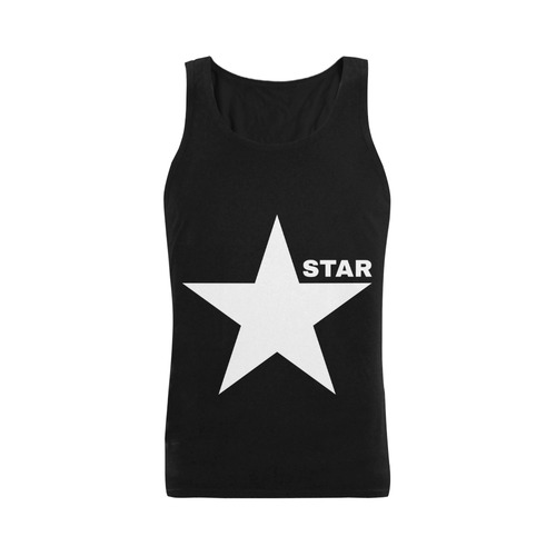 White Star Patriot America Symbol Freedom Strong Plus-size Men's Shoulder-Free Tank Top (Model T33)