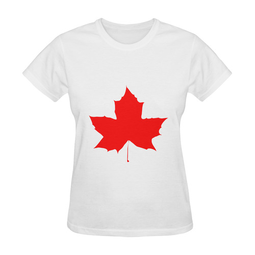 Maple Leaf Canada Autumn Red Fall Flora Nature Sunny Women's T-shirt (Model T05)