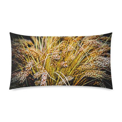 Grain Wheat wheatear Autumn Crop Thanksgiving Custom Rectangle Pillow Case 20"x36" (one side)