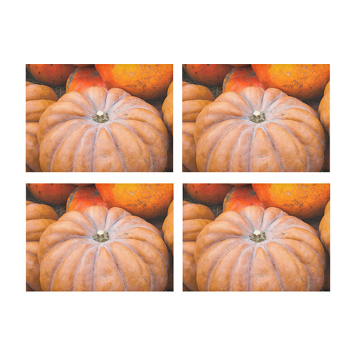 Pumpkin Halloween Thanksgiving Crop Holiday Cool Placemat 14’’ x 19’’ (Set of 4)