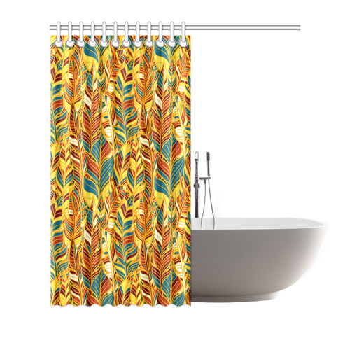 Trendy Boho Vintage Feather Bohemian Shower Curtain 72"x72"