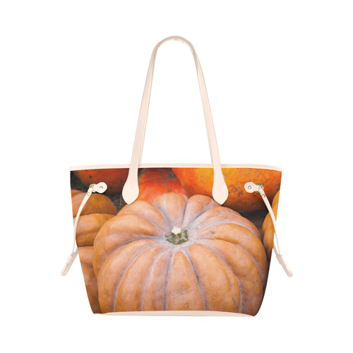 Pumpkin Halloween Thanksgiving Crop Holiday Cool Clover Canvas Tote Bag (Model 1661)