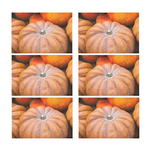 Pumpkin Halloween Thanksgiving Crop Holiday Cool Placemat 12’’ x 18’’ (Set of 6)