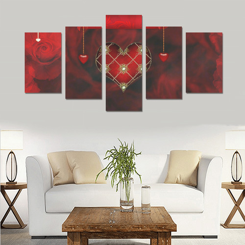 Beautiful heart Canvas Print Sets C (No Frame)