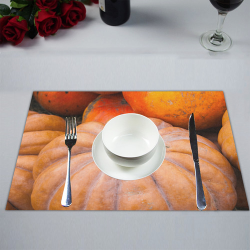 Pumpkin Halloween Thanksgiving Crop Holiday Cool Placemat 14’’ x 19’’ (Two Pieces)