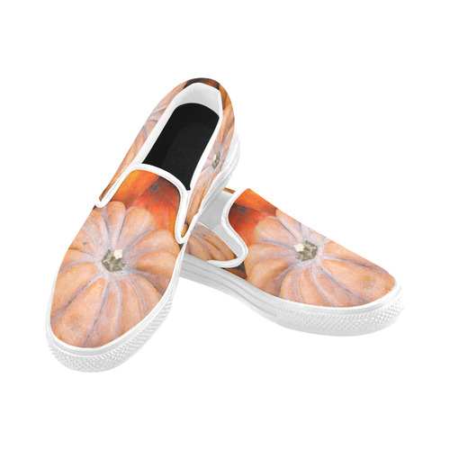 Pumpkin Halloween Thanksgiving Crop Holiday Cool Men's Slip-on Canvas Shoes (Model 019)