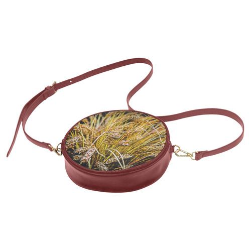 Grain Wheat wheatear Autumn Harvest Thanksgiving Round Sling Bag (Model 1647)