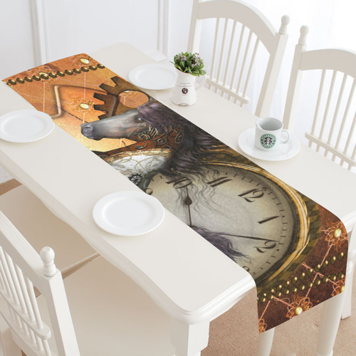 Steampunk, awesome steampunk horse Table Runner 16x72 inch