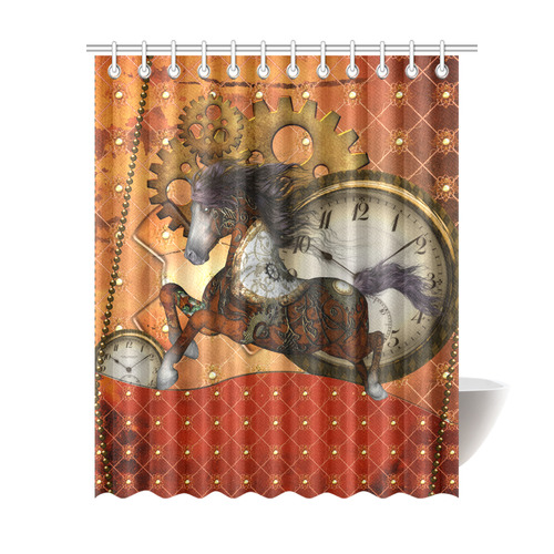 Steampunk, awesome steampunk horse Shower Curtain 69"x84"