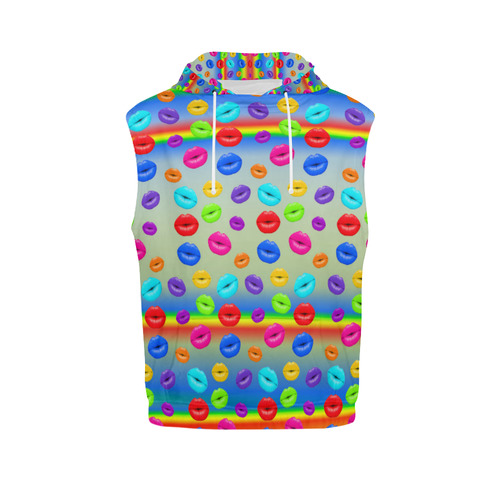 Lets Kiss Again All Over Print Sleeveless Hoodie for Women (Model H15)