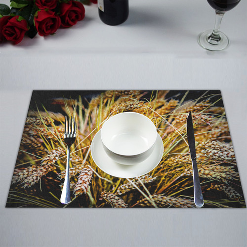 Grain Wheat wheatear Autumn Crop Thanksgiving Placemat 14’’ x 19’’ (Four Pieces)