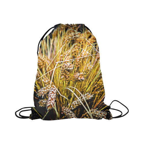 Grain Wheat wheatear Autumn Harvest Thanksgiving Large Drawstring Bag Model 1604 (Twin Sides)  16.5"(W) * 19.3"(H)