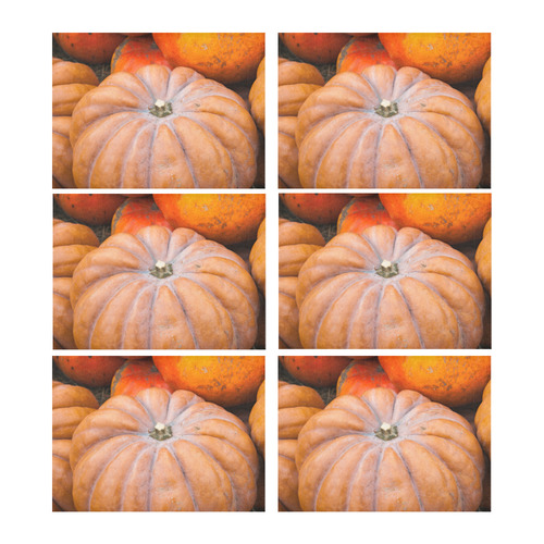 Pumpkin Halloween Thanksgiving Crop Holiday Cool Placemat 14’’ x 19’’ (Six Pieces)