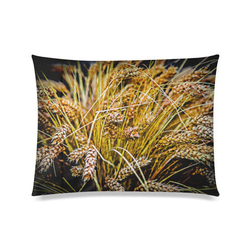 Grain Wheat wheatear Autumn Crop Thanksgiving Custom Zippered Pillow Case 20"x26"(Twin Sides)