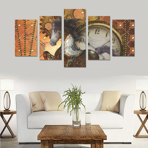 Steampunk, awesome steampunk horse Canvas Print Sets C (No Frame)