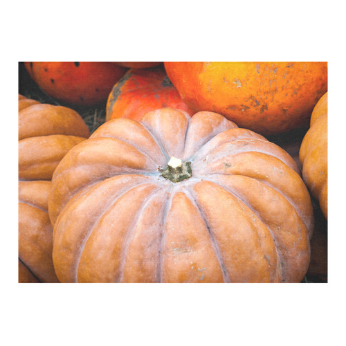 Pumpkin Halloween Thanksgiving Crop Holiday Fall Cotton Linen Tablecloth 60"x 84"